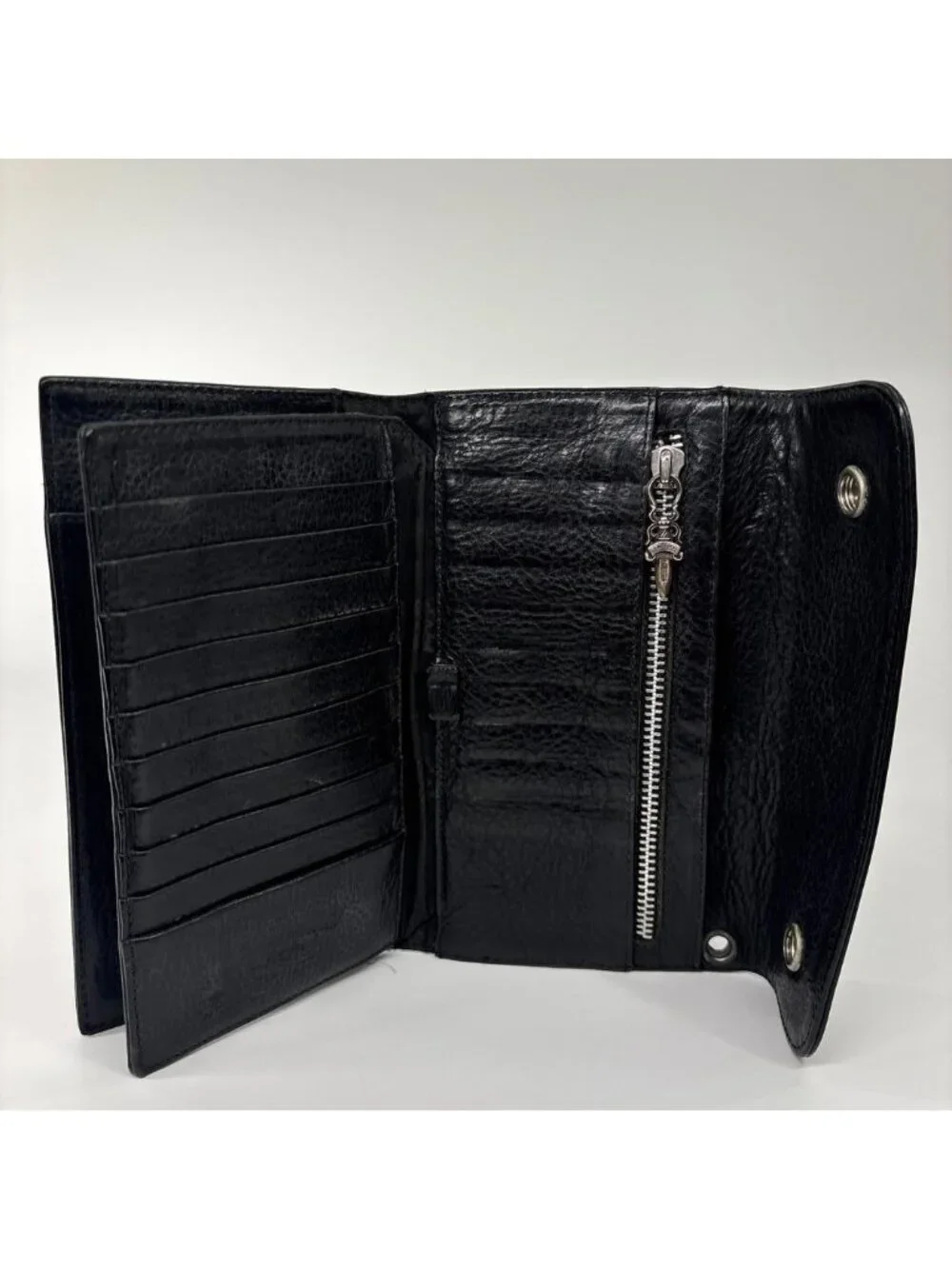 Chrome Hearts Super Wave Cross Ball Wallet Black